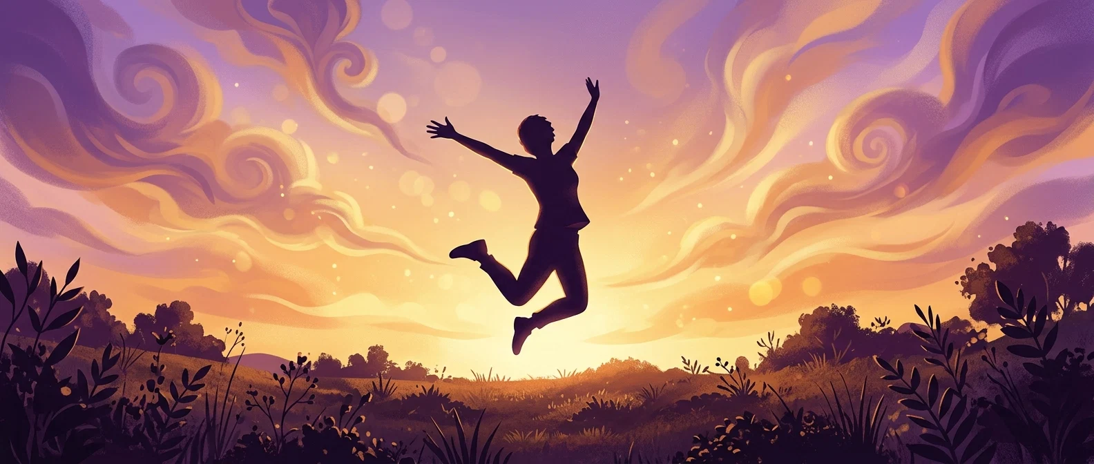 Silhouette against a warm sunset sky - active lifestyle